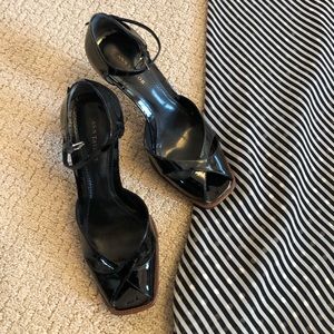 Black patent leather dressy sandals